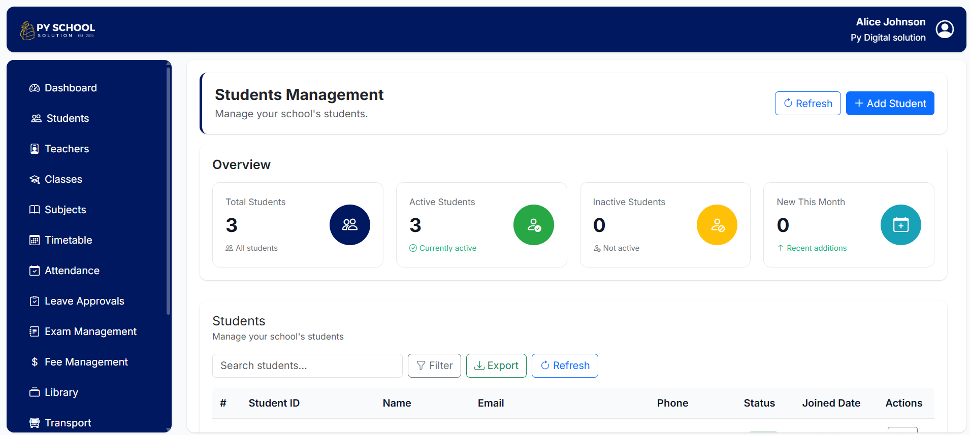 Py School Solution | AI-Powered Cloud-Based School ERP for Indian Schools