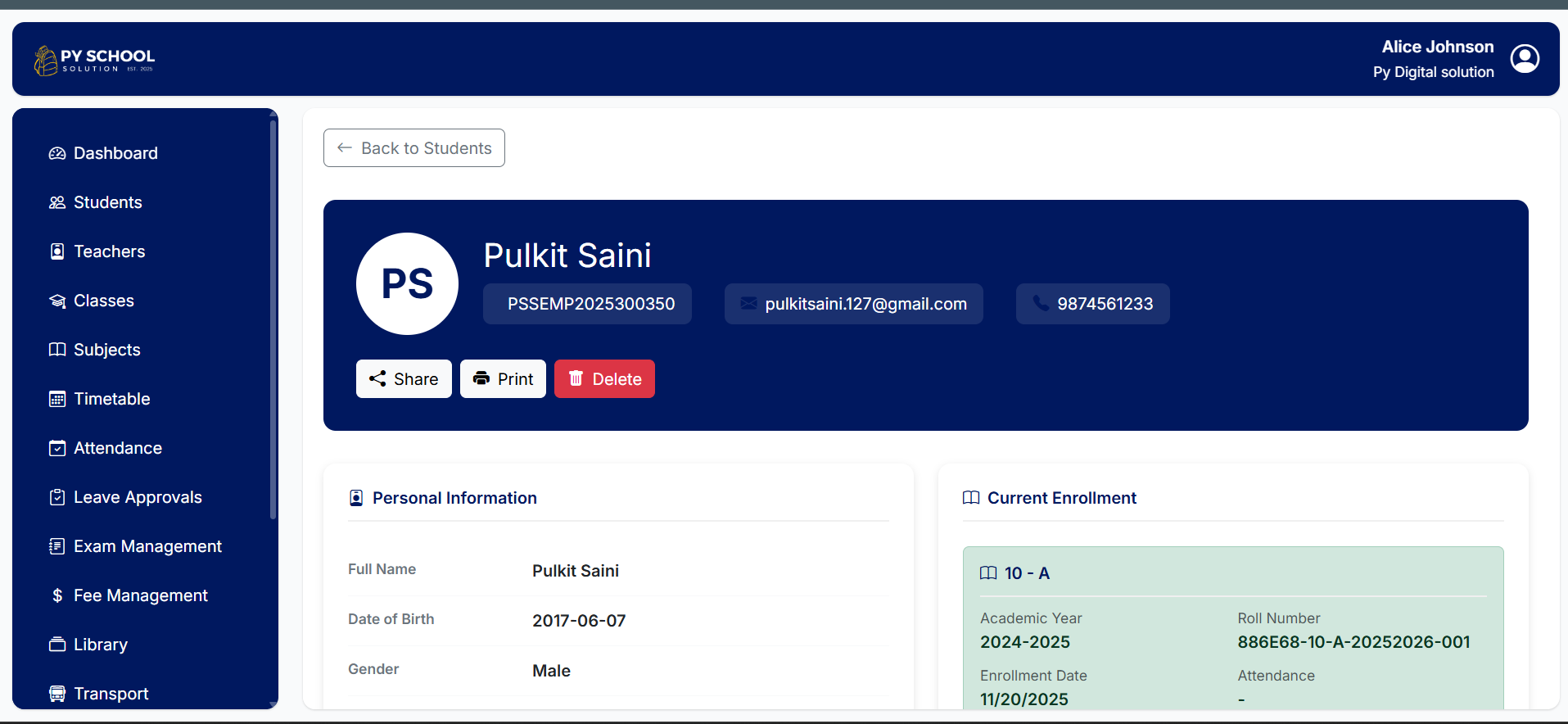 Py School Solution | AI-Powered Cloud-Based School ERP for Indian Schools